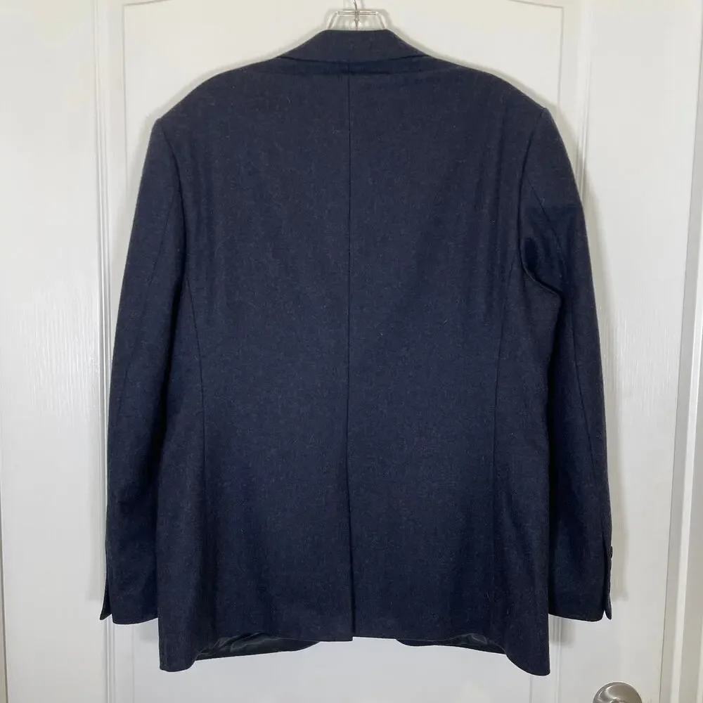 TailorByrd Nordstrom Felted Wool‎ Blazer Jacket Blue Textured Corporate 40S